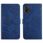 For Umidigi Power 5 Skin Feel Butterfly Peony Embossed Leather Phone Case(Blue) - 1