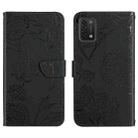 For Umidigi Power 5 Skin Feel Butterfly Peony Embossed Leather Phone Case(Black) - 1