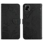 For Wiko T3 Skin Feel Butterfly Peony Embossed Leather Phone Case(Black) - 1