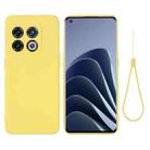 For OnePlus 10 Pro Pure Color Liquid Silicone Shockproof Phone Case(Yellow) - 1