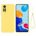 For Xiaomi Redmi Note 11 Pro 4G / 5G Pure Color Liquid Silicone Shockproof Phone Case(Yellow) - 1