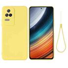 For Xiaomi Redmi K50 / K50 Pro Pure Color Liquid Silicone Shockproof Phone Case(Yellow) - 1