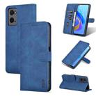 For OPPO A36 4G/A76 4G(Global) AZNS Skin Feel Calf Texture Horizontal Flip Leather Phone Case(Blue) - 1