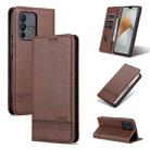 For vivo S12/V23 AZNS Magnetic Calf Texture Flip Leather Phone Case(Dark Brown) - 1