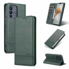 For vivo S12/V23 AZNS Magnetic Calf Texture Flip Leather Phone Case(Dark Green) - 1