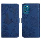 For ZTE Blade V30 Vita Skin Feel Butterfly Peony Embossed Leather Phone Case(Blue) - 1