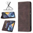 For Motorola Moto G22 Magnetic RFID Blocking Anti-Theft Leather Phone Case(Brown) - 1