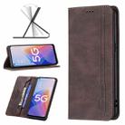 For OPPO A96 5G Magnetic RFID Blocking Anti-Theft Leather Phone Case(Brown) - 1