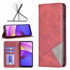 For Motorola Moto E40 / E30 Prismatic Invisible Magnetic Leather Phone Case(Red) - 1