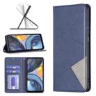 For Motorola Moto G22 Prismatic Invisible Magnetic Leather Phone Case(Blue) - 1