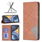 For Motorola Moto G22 Prismatic Invisible Magnetic Leather Phone Case(Brown) - 1