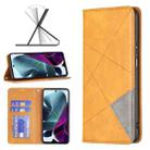 For Motorola Moto G200 5G / Edge S30 5G Prismatic Invisible Magnetic Leather Phone Case(Yellow) - 1