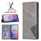 For OPPO A96 5G Prismatic Invisible Magnetic Leather Phone Case(Grey) - 1