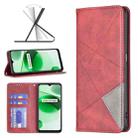 For OPPO Realme C35 Prismatic Invisible Magnetic Leather Phone Case(Red) - 1