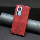 For Xiaomi 12 Pro Prismatic Invisible Magnetic Leather Phone Case(Red) - 7