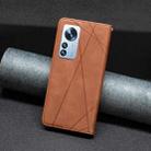 For Xiaomi 12 Pro Prismatic Invisible Magnetic Leather Phone Case(Brown) - 7