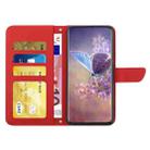 For Samsung Galaxy Note20 Skin Feel Butterfly Peony Embossed Leather Phone Case(Red) - 3