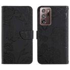 For Samsung Galaxy Note20 Ultra Skin Feel Butterfly Peony Embossed Leather Phone Case(Black) - 1
