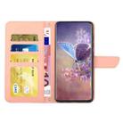 For Samsung Galaxy S20+ Skin Feel Butterfly Peony Embossed Leather Phone Case(Pink) - 3