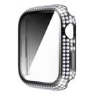 Diamond PC + Tempered Glass Watch Case For Apple Watch Series 9 / 8 / 7 41mm(Black) - 1