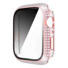 Diamond PC + Tempered Glass Watch Case For Apple Watch Series 8 / 7 45mm(Pink) - 1