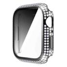 Diamond PC + Tempered Glass Watch Case For Apple Watch Series 8 / 7 45mm(Black) - 1