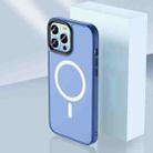 For iPhone 13 Pro Skin Feel TPU + Frosted PC MagSafe Phone Case (Navy Blue) - 1