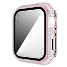 Diamond PC + Tempered Glass Watch Case For Apple Watch Series 6&SE&5&4 44mm(Pink) - 1