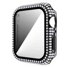 Diamond PC + Tempered Glass Watch Case For Apple Watch Series 6&SE&5&4 44mm(Black) - 1
