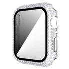 Diamond PC + Tempered Glass Watch Case For Apple Watch Series 6&SE&5&4 44mm(Transparent) - 1