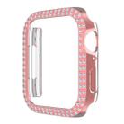 Double-Row Diamond PC Watch Case For Apple Watch Series 9 / 8 / 7 41mm(Pink) - 1