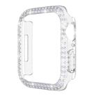 Double-Row Diamond PC Watch Case For Apple Watch Series 9 / 8 / 7 41mm(Transparent) - 1