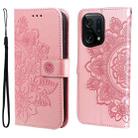 For OPPO Find X5 Pro 7-petal Flowers Embossed Flip Leather Phone Case(Rose Gold) - 1