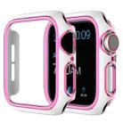 Two-color Electroplating PC Watch Case For Apple Watch Series 6&SE&5&4 40mm(White Pink) - 1