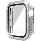 Double-Row Diamond PC+Tempered Glass Watch Case For Apple Watch Series 6&SE&5&4 40mm(Silver) - 1