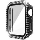 Double-Row Diamond PC+Tempered Glass Watch Case For Apple Watch Series 6&SE&5&4 44mm(Black) - 1
