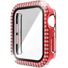 Double-Row Diamond PC+Tempered Glass Watch Case For Apple Watch Series 6&SE&5&4 44mm(Red) - 1