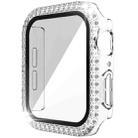 Double-Row Diamond PC+Tempered Glass Watch Case For Apple Watch Series 6&SE&5&4 44mm(Transparent) - 1