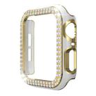 Double-Row Diamond Two-color Electroplating PC Watch Case For Apple Watch Series 6&SE&5&4 40mm(White+Gold) - 1