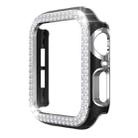 Double-Row Diamond Two-color Electroplating PC Watch Case For Apple Watch Series 6&SE&5&4 40mm (Black+Silver) - 1