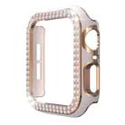 Double-Row Diamond Two-color Electroplating PC Watch Case For Apple Watch Series 6&SE&5&4 44mm(Pink+Rose Gold) - 1