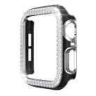 Double-Row Diamond Two-color Electroplating PC Watch Case For Apple Watch Series 6&SE&5&4 44mm(Black+Silver) - 1