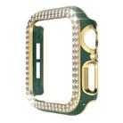 Double-Row Diamond Two-color Electroplating PC Watch Case For Apple Watch Series 6&SE&5&4 44mm(Green+Gold) - 1