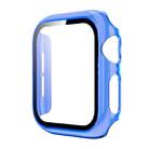 Translucent PC+Tempered Glass Watch Case For Apple Watch Series 6&SE&5&4 44mm(Transparent Blue) - 1