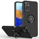 For Xiaomi Redmi Note 11 Pro 4G / 5G Q Shadow 1 Series TPU + PC Phone Case with Ring Holder(Black+Black) - 1