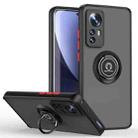 For Xiaomi 12 / 12X Q Shadow 1 Series TPU + PC Phone Case with Ring Holder(Black+Red) - 1