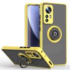 For Xiaomi 12 / 12X Q Shadow 1 Series TPU + PC Phone Case with Ring Holder(Yellow) - 1