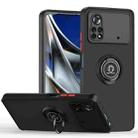 For Xiaomi Poco X4 Pro 5G Q Shadow 1 Series TPU + PC Phone Case with Ring Holder(Black+Red) - 1