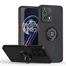 For OPPO Realme 9 Pro Q Shadow 1 Series TPU + PC Phone Case with Ring Holder(Black+Red) - 1