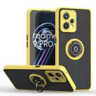 For OPPO Realme 9 Pro Q Shadow 1 Series TPU + PC Phone Case with Ring Holder(Yellow) - 1